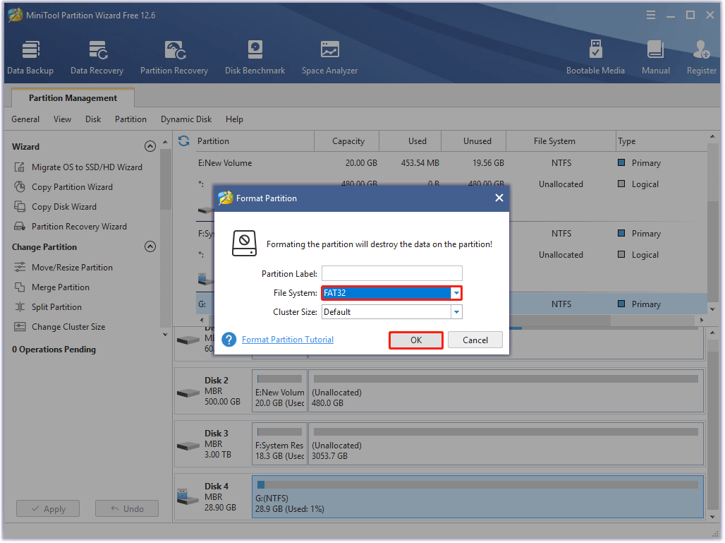 Select Format and click OK