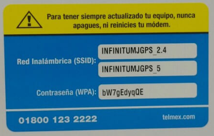 Telmex router password