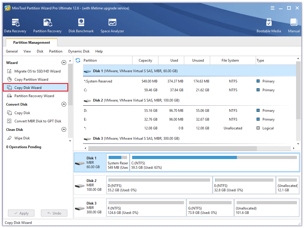select Copy Disk Wizard from the left panel