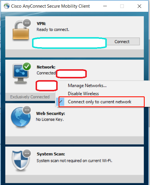 Connect only to current Network