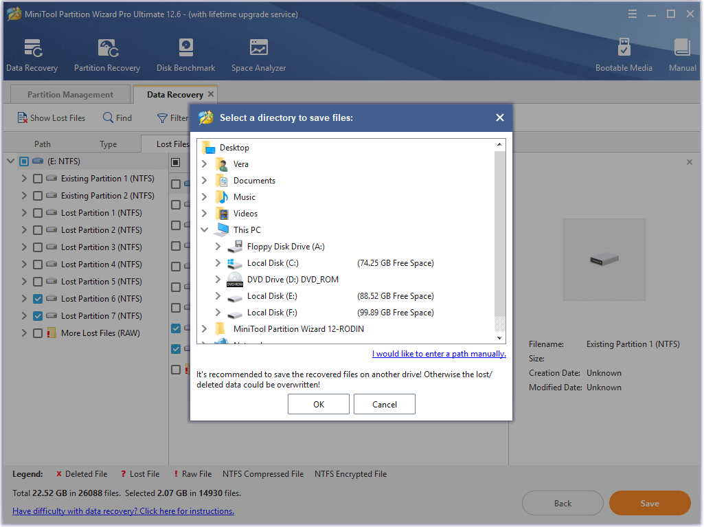 select a directory to save files