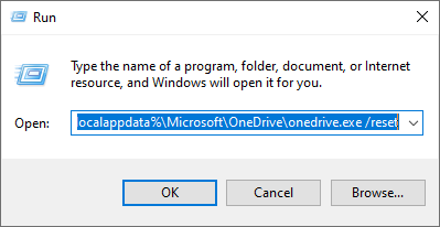 reset OneDrive app