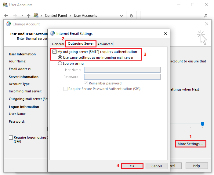 enable the SMTP server