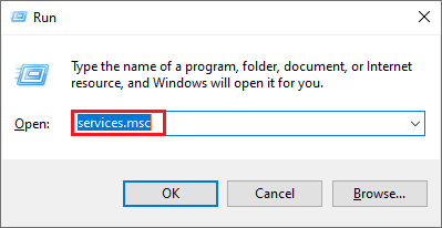 type command to open Services window