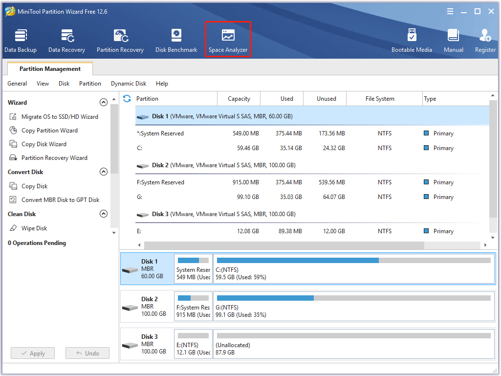 click Space Analyzer