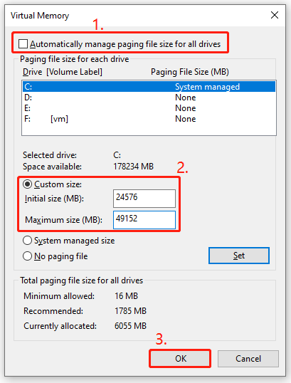 increase virtual memory
