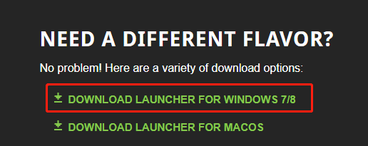 Download Launcher for Windows 7 or 8