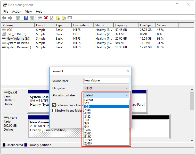 Format the partition