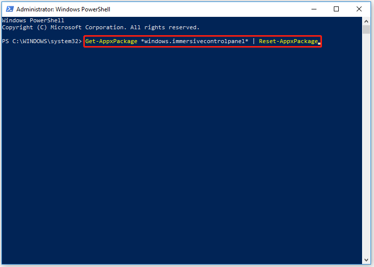 reset the Settings app via PowerShell