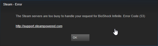 Steam error code 53