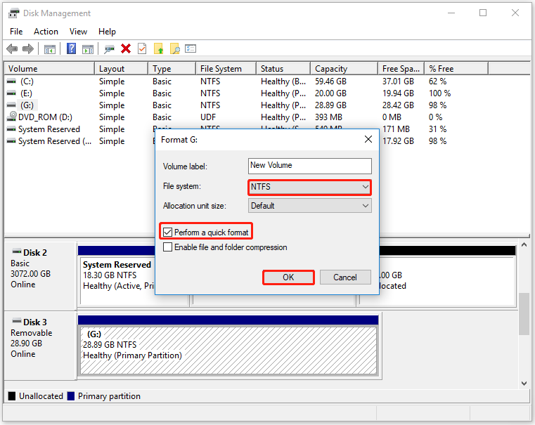 Choose file system