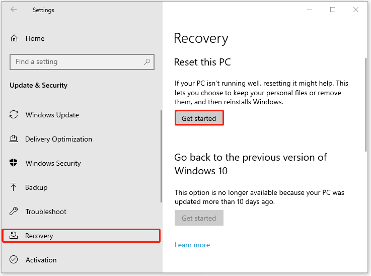 Ready to reset your Windows