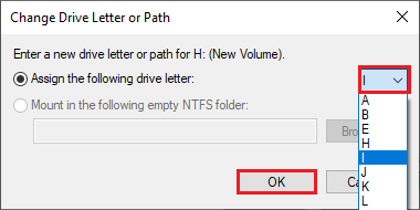 change drive letter