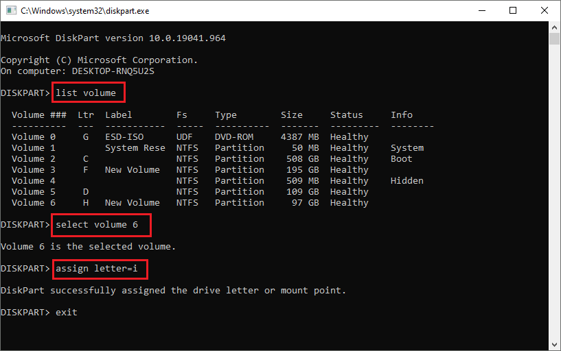 change the drive letter