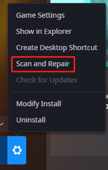 select the Scan and Repair option