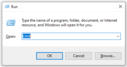 type cmd in the Run box