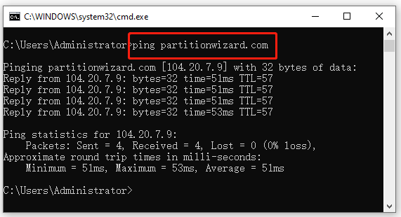 cmd ping computer name