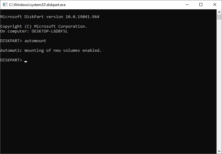 check if the automount feature is enabled