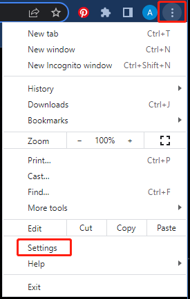 click Settings