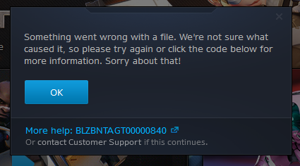 error code BLZBNTAGT00000840