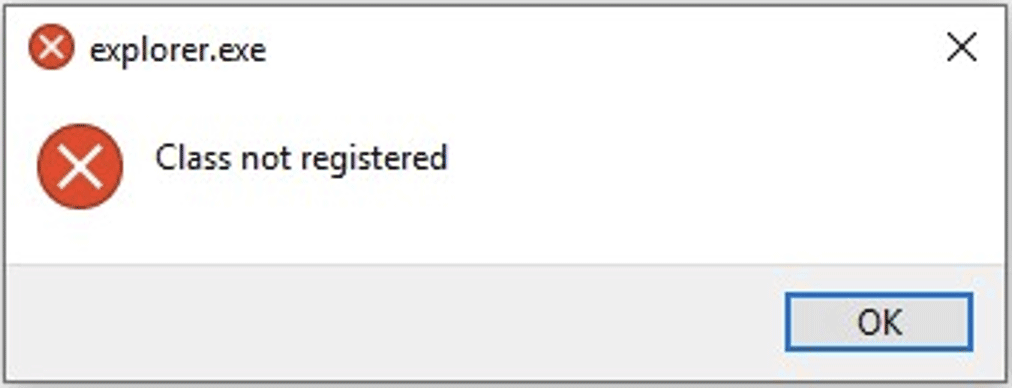 explorer.exe class not registered