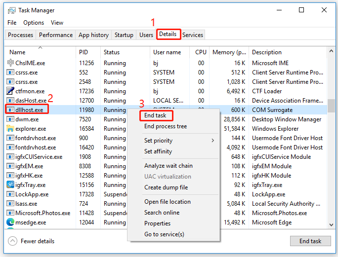 can't delete file because it is open in com surrogate