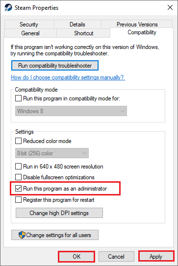 run steam as an administrator