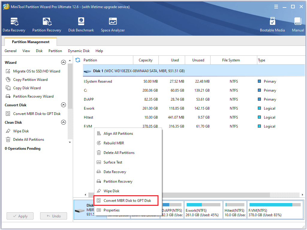 convert MBR to GPT