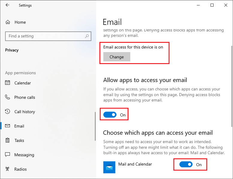 allow apps to access your email