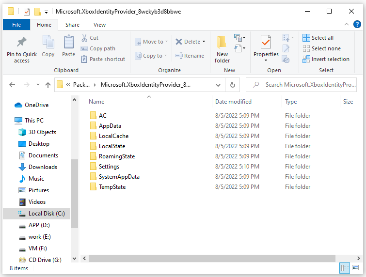 navigate to the Xbox file location