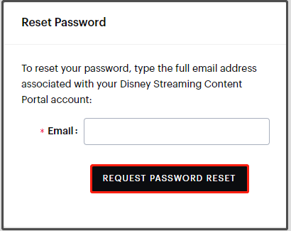 request password reset