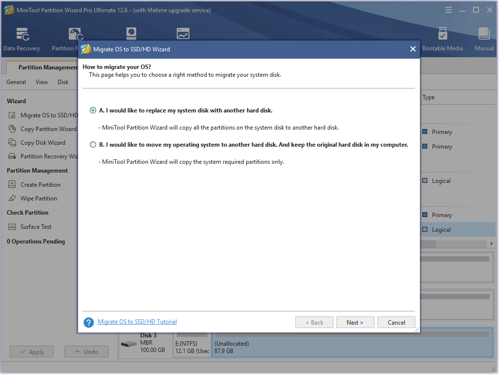 choose how to migrate the OS
