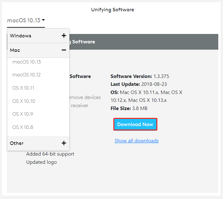 logitech unifying software mac download