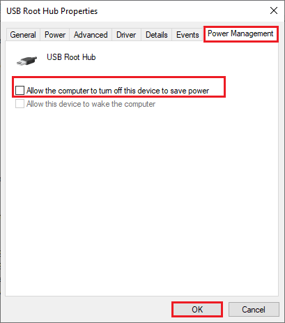 disable USB power save mode
