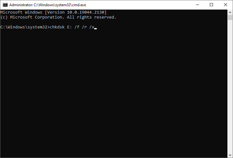 type the command