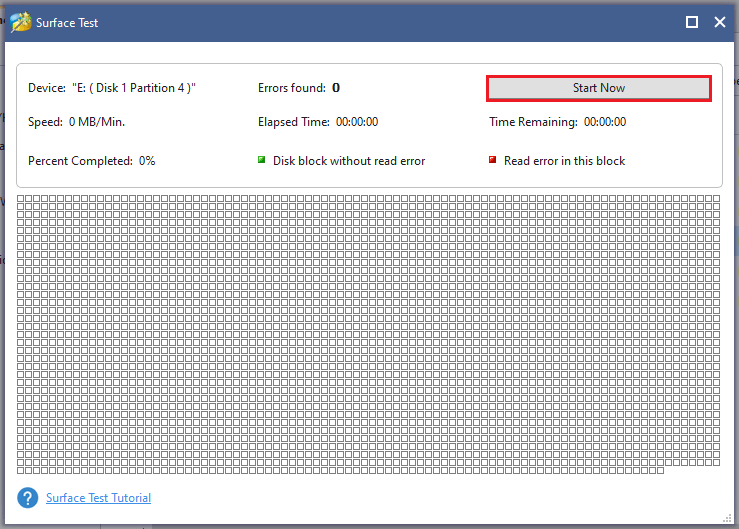 start Surface Test
