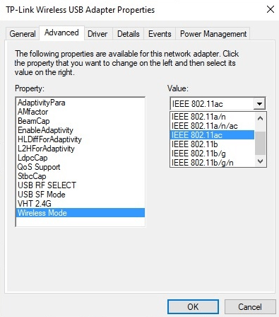 check 802.11n mode