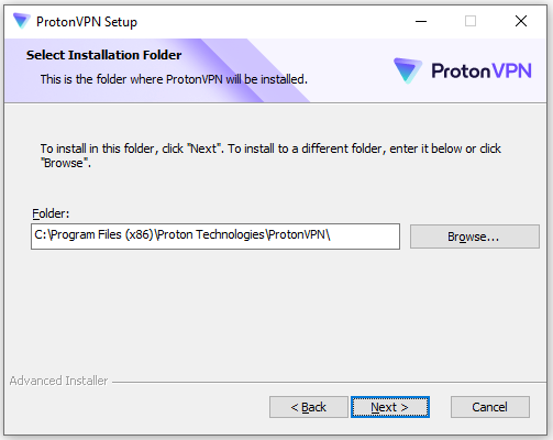 select location for ProtonVPN
