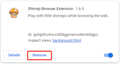 remove Shimeji extension