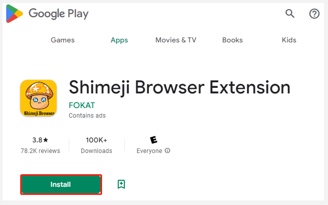 install Shimeji from Google Play Store