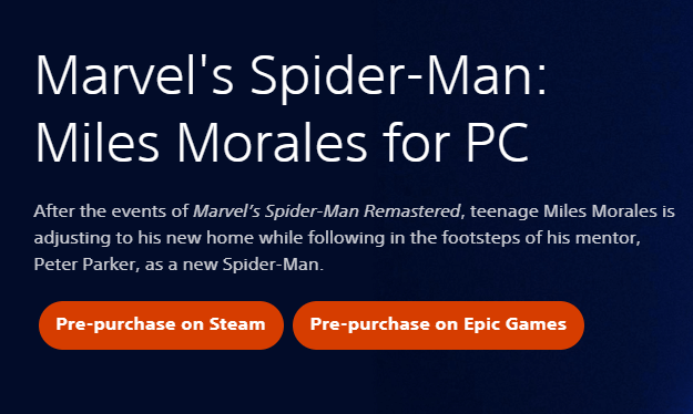 Marvel’s Spider-Man: Miles Morales for PC Steam Key