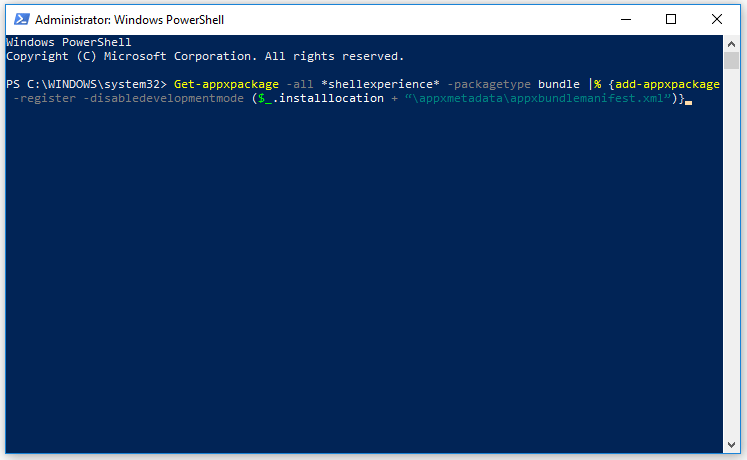 type the command