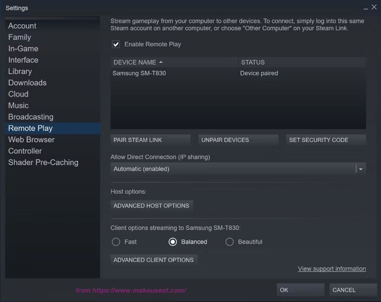 select Remote Play