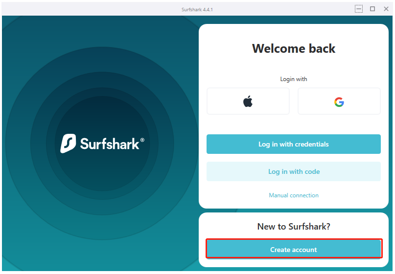 create an account for Surfshark