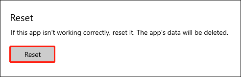 reset the Photos app