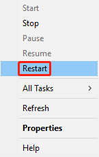 restart the BIS service