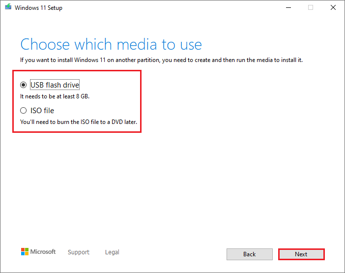 create a USB flash drive or ISO file installation media