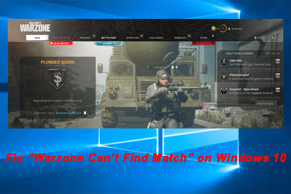 call of duty warzone can't find game