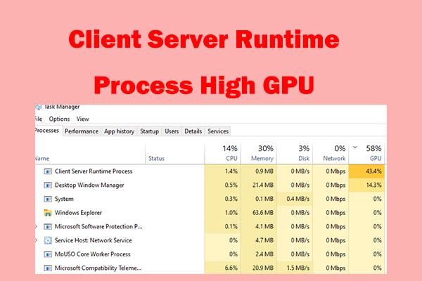 Onafhankelijkheid voor het einde How to Fix Client Server Runtime Process High GPU Issue?