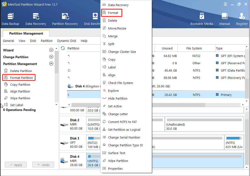 Format the partition